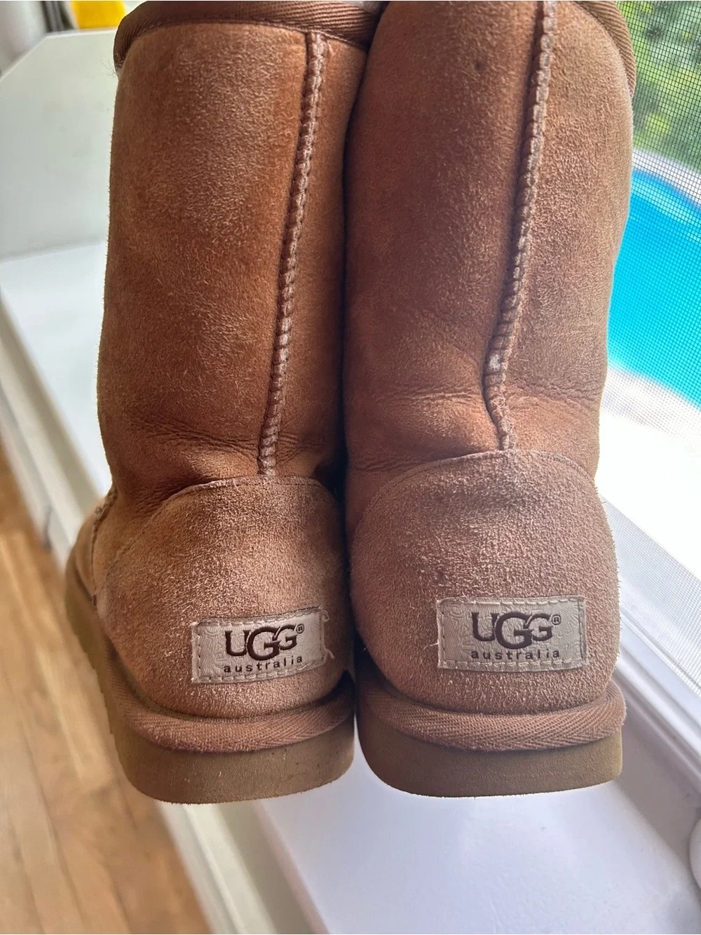 UGG Chestnut Suede Short Shearling Boots - Women